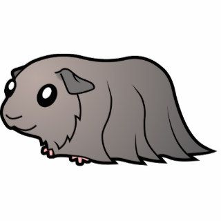 Cartoon Guinea Pig (silver) Photo Cut Out
