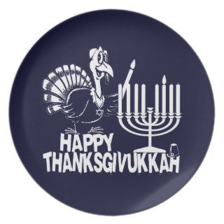 Happy Thanksgivukkah Turkey & Menorah Plates