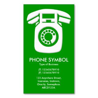 Phone Symbol   Green (009900) Business Card Template