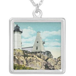 York Beach View of the Nubble Lighthouse Necklaces