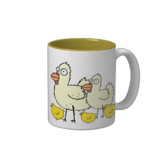 Flock of Chickens Cartoon Coffee Mug