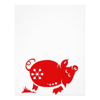 CHINESE ZODIAC PIG PAPERCUT ILLUSTRATION FULL COLOR FLYER
