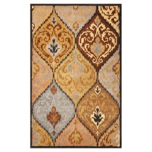 Kas Rugs Tribal Ornate Charcoal/Gold 3 ft. 3 in. x 5 ft. 3 in. Area Rug DISCONTINUED TAP680533X53