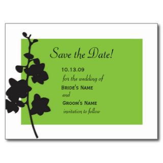 Green Orchid Save the Date Postcard