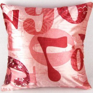 Unique Number Character Throw Pillow Case Sham Decor Cushion Covers Square 18*18 Inch Pink Polyester  
