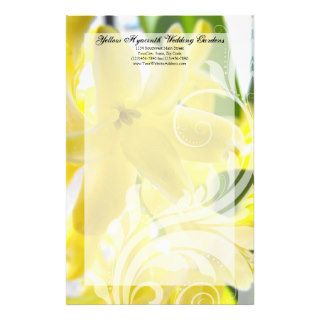 Elegant Yellow Hyacinth with White Swirl Stationery Design