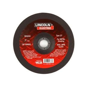 Lincoln Electric 7 in. x 1/4 in. Type 27 Grinding Wheel KH244