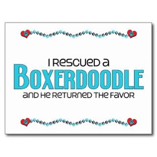 I Rescued a Boxerdoodle (Male) Dog Adoption Design Post Cards