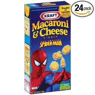 Kraft Macaroni & Cheese Spiderman Shapes, 5.5 Ounce Boxes (Pack of 24)  Macaroni And Cheese  Grocery & Gourmet Food