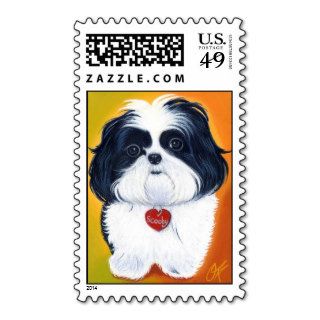 Shih tzu puppy stamp