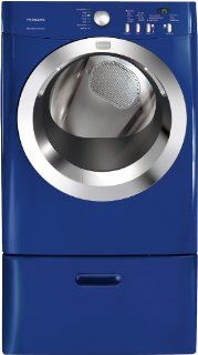 Frigidaire Affinity FAQE7077KN 27'' Electric Dryer with 7.0 cu. ft. Capacity, 7 Drying Cycles, Auto/Timed Dry Cyles, 12 Options, Moisture Sensor, Drying Rack, Stainless Steel Drum and NSF Certified Classic Blue Appliances