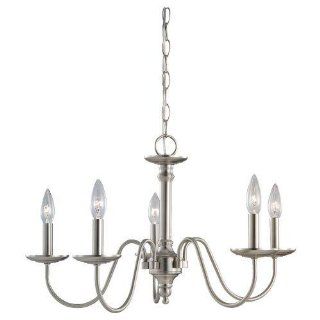 Sea Gull Lighting 31656 962 Williamsburg Five Light Up Lighting Chandelier from the Wellington Collection, Brushed Nickel    