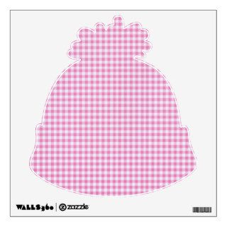 Cute Trendy Chic Gingham Pattern Pink White Room Graphics