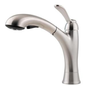 Pfister Clairmont Single Handle Pull Out Sprayer Kitchen Faucet in Stainless Steel F 534 7CMS