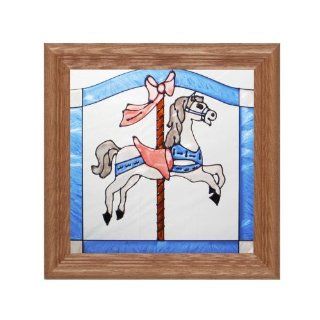 Carousel Horse Painted/Stained Glass Panel Stained Glass Panel Q 010   Stained Glass Window Panels