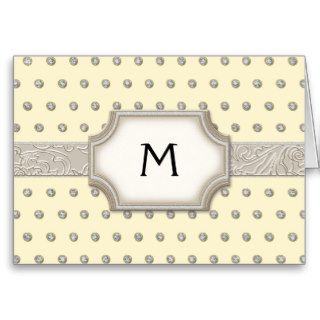 Art Deco Frame Champagne Silver Jewel Dots Card