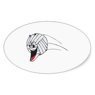 funny volleyball cartoon character in flight stickers