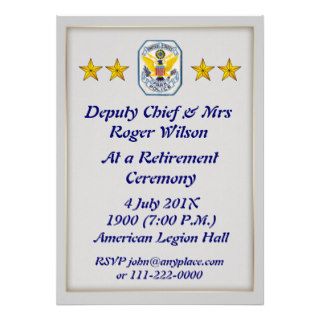 US Park Police Deputy Chief Retirement Invitation