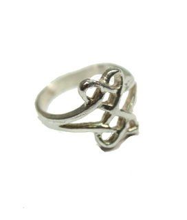Sterling Silver Double Heart Celtic Love Knot Ring Jewelry