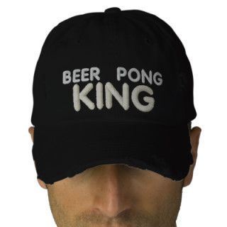 Beer Pong King Embroidered Hats