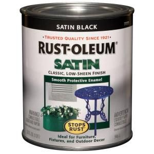 Rust Oleum Stops Rust 1 qt. Satin Black Protective Enamel Paint 7777502