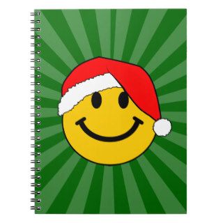 Christmas Santa Smiley Face Spiral Notebooks