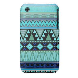 Tribal Aztec patterns blue/mint/green iPhone 3 Cover