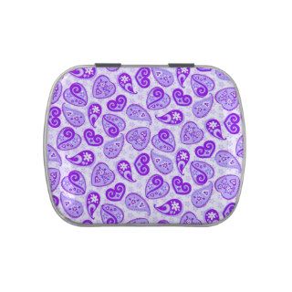 Paisley Hearts Purple Jelly Belly Candy Tins