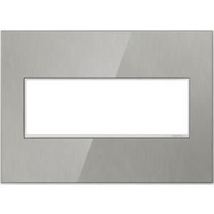 Legrand adorne 3 Gang Wall Plate   Brushed Stainless AWM3GMS4