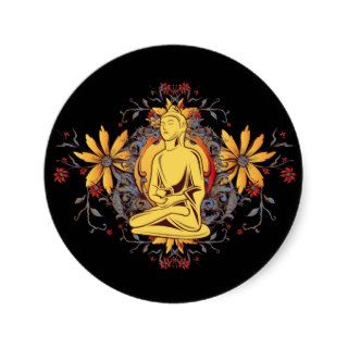 Medicine Buddha in Meditation Round Stickers