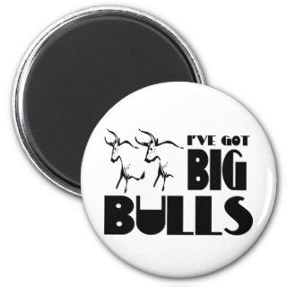 Big Bulls   Funny Farmer Fridge Magnet
