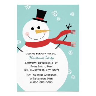 Jolly Snowman Christmas Party Announcements