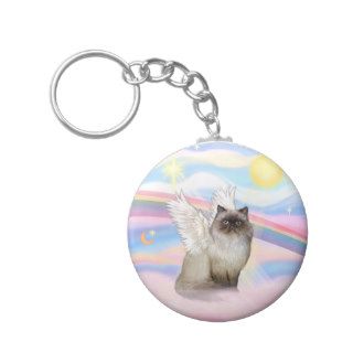 Chocolate Point Himalayan Cat  Angel Keychains