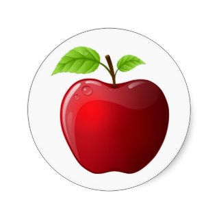 apple round stickers