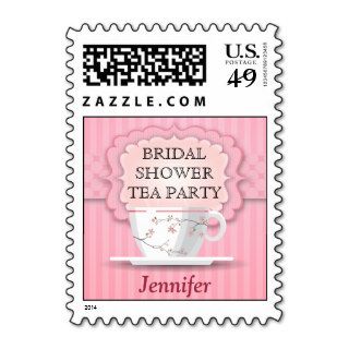 Pink Bridal Shower Tea Party Postage