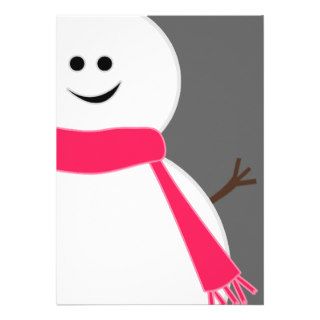 Modern Snowman Party Invitation (pink)