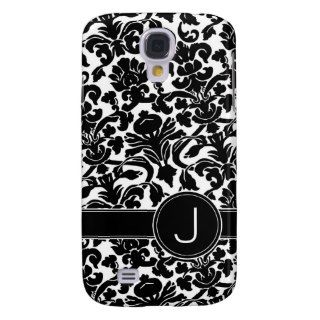 Monogram with Damask Wallpaper   Letter J Samsung Galaxy S4 Cover