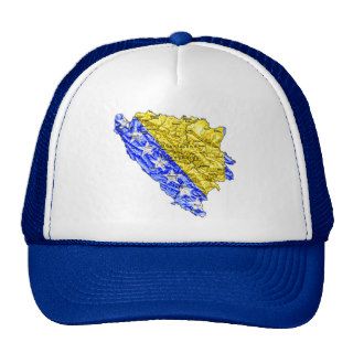 Bosnia Herzegovina Flag color Map Hat