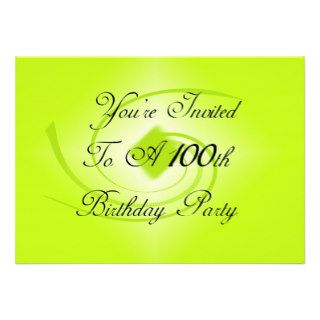 100th Birthday Party Personalized Invitations