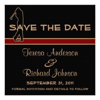 Golf Save The Date Wedding Announcement