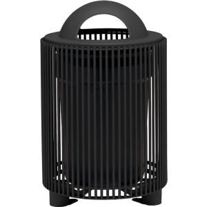 Tradewinds Grand Isle Contract Textured Black Receptacle with Liner and Dome Top HD P43D3ET TB