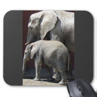 Elephant and baby1139 GREY GRAY ELEPHANT MOM BABY Mouse Pads