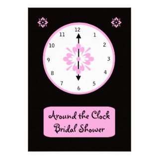 Around the Clock Bridal Shower Invitation    Pink