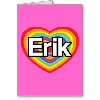 I love Erik, rainbow heart Cards
