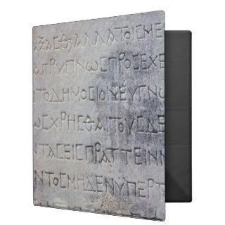 Hellenistic epigraph stone , found in Ephesus Vinyl Binders