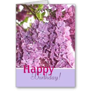 Violet lilac happy birthday card