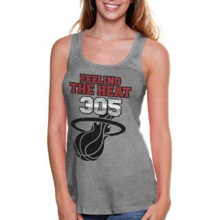 NBA Miami Heat Ladies Toned Down Fan Tank Top   Ash (Large)  Sports Fan T Shirts  Sports & Outdoors