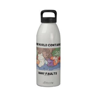 The World Contains Many Faults (Plate Tectonics) Reusable Water Bottle
