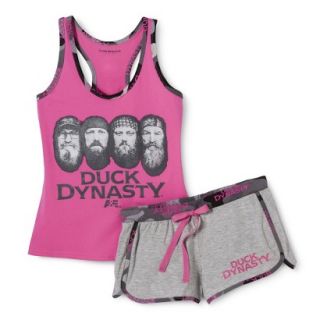 Duck Dynasty Tank/Boxer PJ Sets   Pink/Grey S