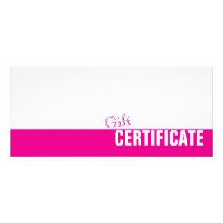 Simple Plain Pink and White Gift Certificate Card Rack Card